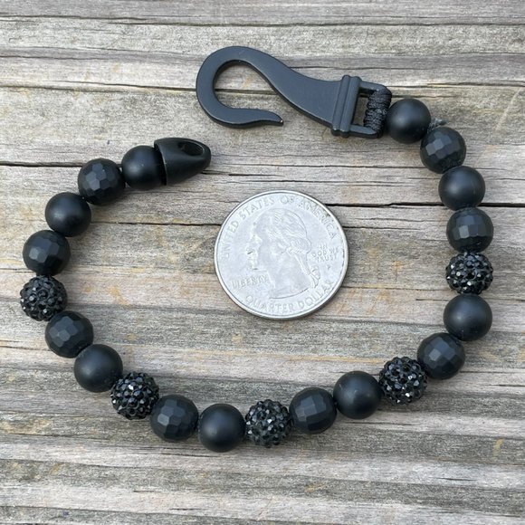 Nordstrom Rack Bracelet Men Wristband Black beads - Picture 5 of 9